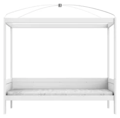Lifetime Himmelbett 90x200cm mit Rollboden weiß lackiert