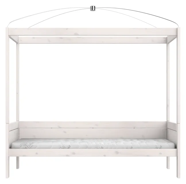 Lifetime Himmelbett 90x200cm mit Rollboden whitewash