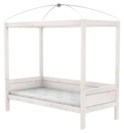 Lifetime Himmelbett 90x200cm mit Rollboden whitewash