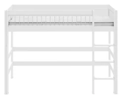 Lifetime Hochbett 152cm 90x200cm mit Deluxe Lattenrost Absturzsicherung Streben weiß lackiert