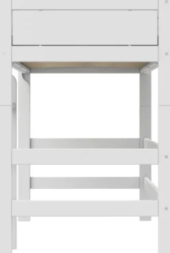 Lifetime Hochbett 152cm 90x200cm mit Rollboden weiß lackiert