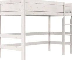 Lifetime Hochbett 152cm 90x200cm mit Rollboden whitewash