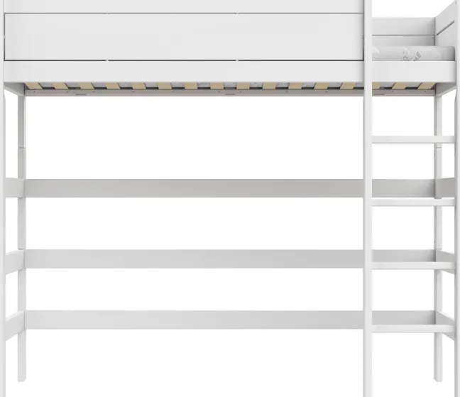Lifetime Hochbett 90x200cm mit Rollboden weiß lackiert