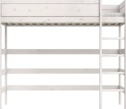 Lifetime Hochbett 90x200cm mit Rollboden whitewash