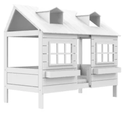 Lifetime Hüttenbett 90x200cm "Lake House 2" mit Rollboden weiß lackiert