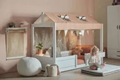 Lifetime 4 in 1 Bett für Stoffdach inkl. Deluxe Lattenrost whitewash