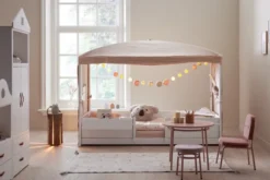 Lifetime 4 in 1 Bett mit Himmeldach inkl. Deluxe Lattenrost whitewash
