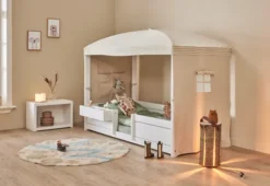Lifetime 4 in 1 Bett mit Himmeldach inkl. Deluxe Lattenrost whitewash