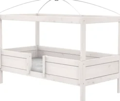 Lifetime 4 in 1 Bett mit Himmeldach inkl. Deluxe Lattenrost whitewash