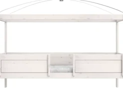 Lifetime 4 in 1 Bett mit Himmeldach inkl. Rollboden whitewash