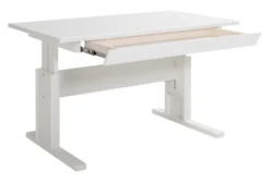 Lifetime Kidsrooms Schreibtisch höhenverstellbar 120cm weiss lackiert inkl. Schublade