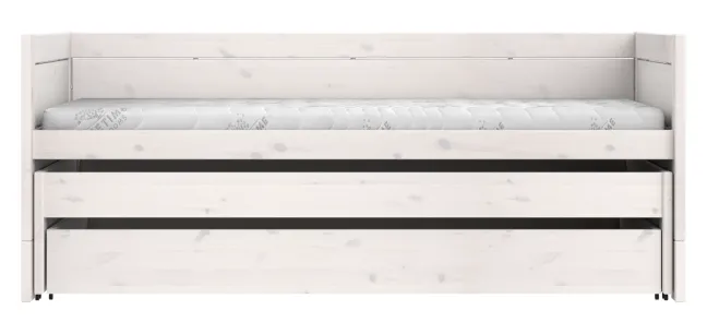 Lifetime Kojenbett 90x200cm mit Gästebett, Bettkasten und Rollboden whitewash