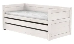 Lifetime Kojenbett 90x200cm mit Gästebett, Bettkasten und Rollboden whitewash