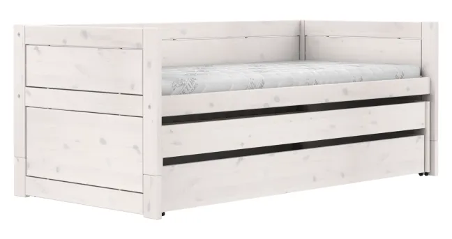 Lifetime Kojenbett 90x200cm mit Gästebett, Bettkasten und Rollboden whitewash