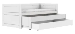 Lifetime Kojenbett 90x200cm mit Gästebett, Bettkasten und Rollboden weiß lackiert
