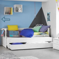 Lifetime Kojenbett 90x200cm mit Rollboden weiß lackiert