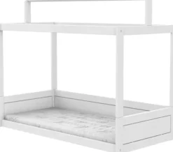 Lifetime Montessori Bett 90x200cm mit Dachaufsatz weiß lackiert