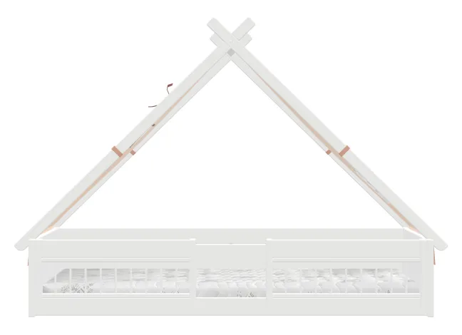 Lifetime Montessori Tipibett Rainbow 90x200cm mit Rollboden und Absturzsicherung weiß lackiert