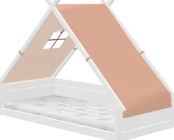 Lifetime Montessori Tipibett Rainbow 90x200cm mit Rollboden weiß lackiert
