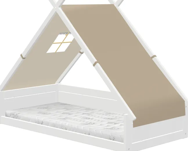 Lifetime Montessori Tipibett Surf 90x200cm mit Rollboden weiß lackiert