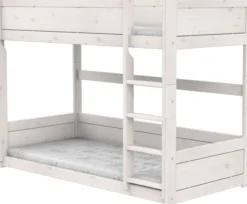 Lifetime niedriges Etagenbett 90x200cm mit Deluxe Lattenrost whitewash