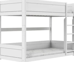 Lifetime niedriges Etagenbett 90x200cm mit Rollboden weiß lackiert