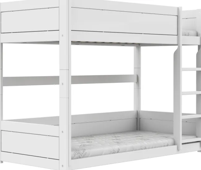 Lifetime niedriges Etagenbett 90x200cm mit Rollboden weiß lackiert