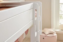 Lifetime niedriges Etagenbett 90x200cm mit Rollboden weiß lackiert