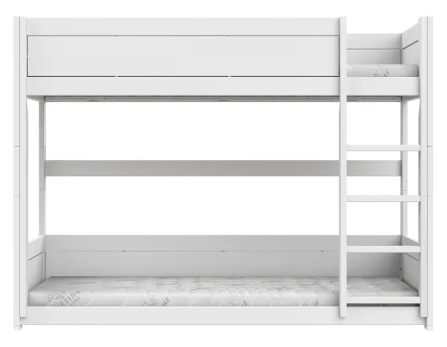 Lifetime niedriges Etagenbett 90x200cm mit Rollboden weiß lackiert