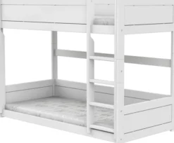Lifetime niedriges Etagenbett 90x200cm mit Rollboden weiß lackiert