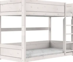 Lifetime niedriges Etagenbett 90x200cm mit Rollboden whitewash
