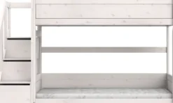 Lifetime niedriges Etagenbett 90x200cm mit Treppe und Rollboden whitewash