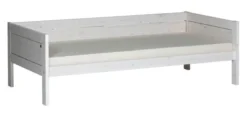 Lifetime niedriges Hangout Abenteuerbett 90x200cm mit Rollboden und Treppe whitewash