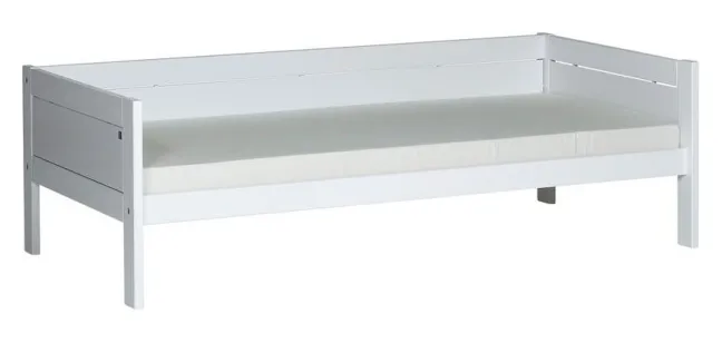 Lifetime niedriges Hangout Abenteuerbett 90x200cm mit Rollboden und Treppe weiß lackiert