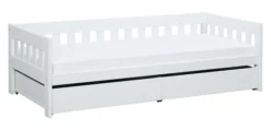 Lifetime Norden Basisbett 90x200cm mit Rollboden und 2 Bettkästen weiß lackiert