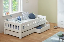 Lifetime Norden Basisbett 90x200cm mit Rollboden weiß lackiert