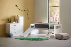 Lifetime Norden Climb & Sleep Kojenbett 90x200cm mit Rollboden inkl. Kreidetafel weiß lackiert