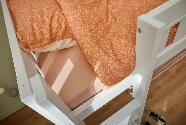 Lifetime Norden halbhohes Bett 90x200cm mit Rollboden weiß lackiert
