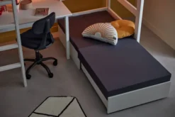 Lifetime Norden Hochbett 90x200cm mit Rollboden, Schreibtisch, Regal und Sofabett weiß