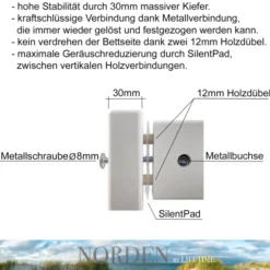 Lifetime Norden Kojenbett 90x200cm mit Rollboden, Absturzsicherung und Leiter weiß lackiert