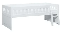 Lifetime Norden Kojenbett 90x200cm mit Rollboden, Absturzsicherung und Leiter weiß lackiert