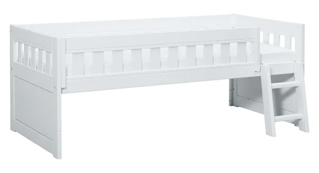 Lifetime Norden Kojenbett 90x200cm mit Rollboden, Absturzsicherung und Leiter weiß lackiert