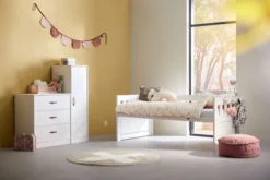 Lifetime Norden Kojenbett 90x200cm mit Rollboden weiß lackiert