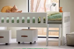 Lifetime Norden Kojenbett 90x200cm mit Rollboden weiß lackiert
