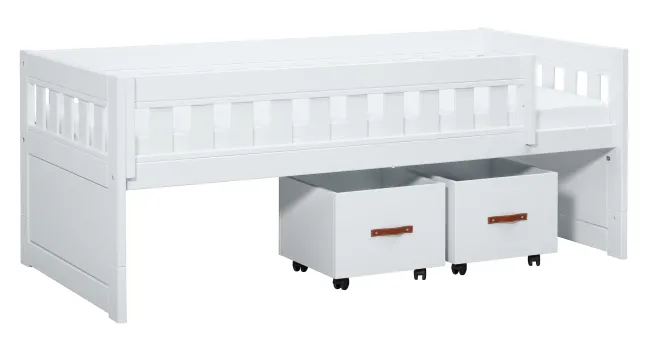 Lifetime Norden Kojenbett 90x200cm mit Rollboden weiß lackiert