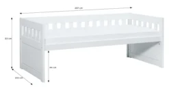 Lifetime Norden Kojenbett 90x200cm mit Rollboden weiß lackiert