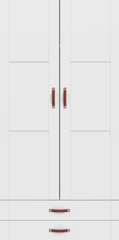 Lifetime Schrank 100cm mit 2 Türen, 2 Böden und 2 Schubladen weiß lackiert