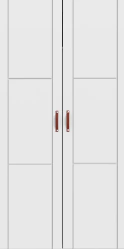 Lifetime Schrank 100cm mit 2 Türen, Einteilung und Kleiderstange weiß lackiert