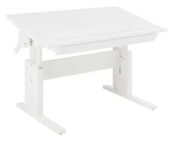 Lifetime Schreibtisch 120cm höhenverstellbar/schrägstellbar weiß lackiert