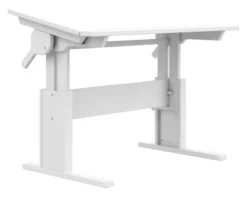 Lifetime Schreibtisch 120cm höhenverstellbar/schrägstellbar weiß lackiert